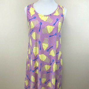 Ambrie S Purple Pink Whip Ice Cream Spoon Dress Soft Stretch Pockets